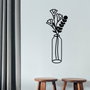 Wallity Flower 6 Escultura de pared de metal negra
